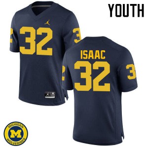 #32 Ty Isaac University of Michigan Jordan Brand Youth Stitched Jerseys Navy