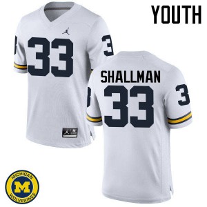 #33 Wyatt Shallman University of Michigan Jordan Brand Youth Football Jersey White
