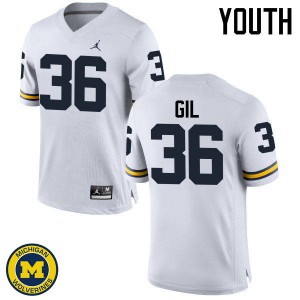 #36 Devin Gil University of Michigan Jordan Brand Youth High School Jerseys White