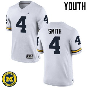 #4 De'Veon Smith Michigan Wolverines Jordan Brand Youth Embroidery Jerseys White
