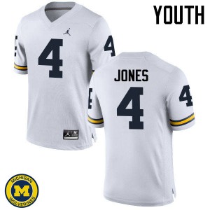 #4 Reuben Jones Wolverines Jordan Brand Youth NCAA Jersey White