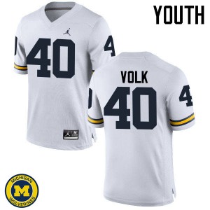 #40 Nick Volk Michigan Wolverines Jordan Brand Youth High School Jerseys White