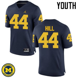 #44 Delano Hill Michigan Wolverines Jordan Brand Youth NCAA Jerseys Navy