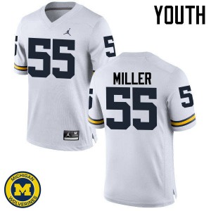 #55 Garrett Miller Wolverines Jordan Brand Youth College Jerseys White