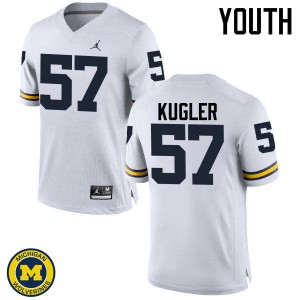 #57 Patrick Kugler Michigan Wolverines Jordan Brand Youth University Jerseys White