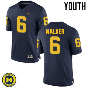 #6 Kareem Walker University of Michigan Jordan Brand Youth Stitched Jerseys Navy