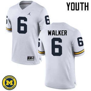#6 Kareem Walker Michigan Jordan Brand Youth Player Jersey White