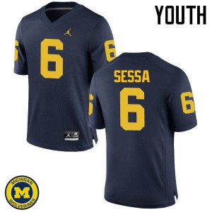#6 Michael Sessa Michigan Jordan Brand Youth Stitch Jerseys Navy