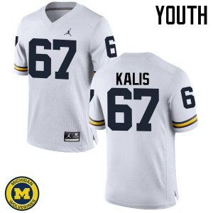 #67 Kyle Kalis Michigan Jordan Brand Youth College Jerseys White