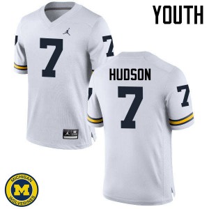 #7 Khaleke Hudson Wolverines Jordan Brand Youth Stitch Jersey White
