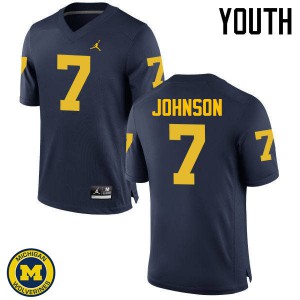 #7 Shelton Johnson University of Michigan Jordan Brand Youth Alumni Jersey Navy