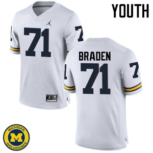 #71 Ben Braden Michigan Jordan Brand Youth High School Jersey White