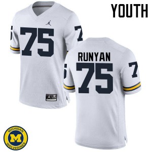 #75 Jon Runyan Michigan Jordan Brand Youth College Jersey White
