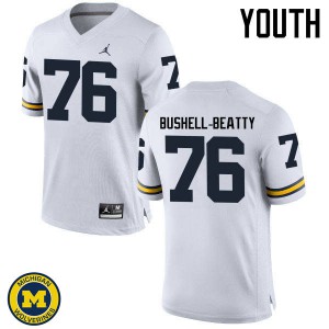 #76 Juwann Bushell-Beatty Michigan Wolverines Jordan Brand Youth High School Jerseys White