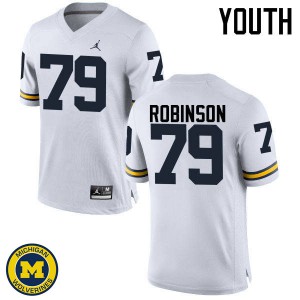 #79 Greg Robinson Michigan Wolverines Jordan Brand Youth Alumni Jersey White