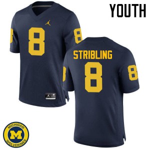 #8 Channing Stribling Michigan Jordan Brand Youth Stitched Jersey Navy