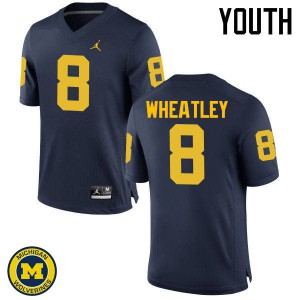 #8 Tyrone Wheatley University of Michigan Jordan Brand Youth NCAA Jersey Navy