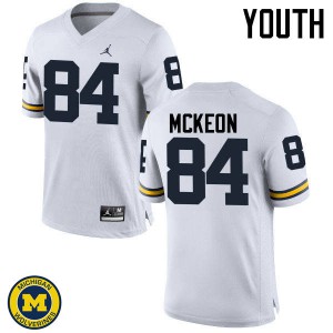#84 Sean McKeon Michigan Wolverines Jordan Brand Youth Embroidery Jerseys White
