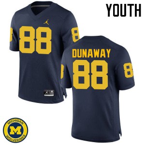 #88 Jack Dunaway Michigan Jordan Brand Youth Football Jersey Navy