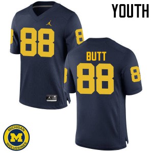 #88 Jake Butt Wolverines Jordan Brand Youth Embroidery Jerseys Navy