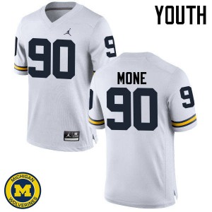 #90 Bryan Mone Michigan Wolverines Jordan Brand Youth High School Jersey White
