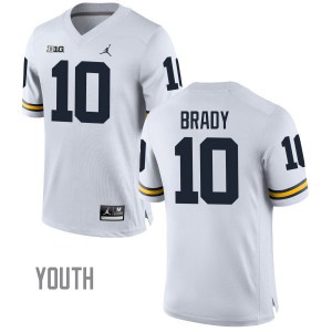 #10 Tom Brady Michigan Wolverines Jordan Brand Youth Stitched Jerseys White
